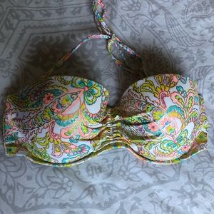 Neon paisley bikini top